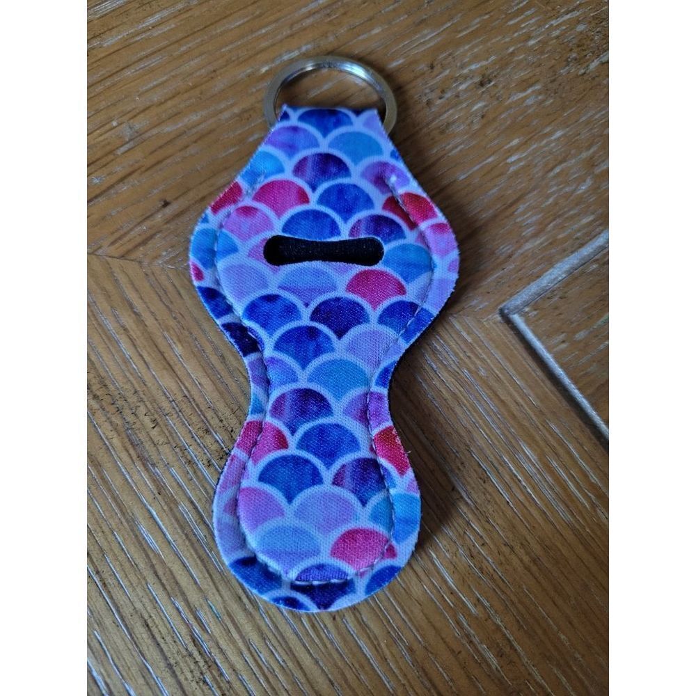 NEW Mermaid Neoprene Chapstick Holder Key Chain and chapstick